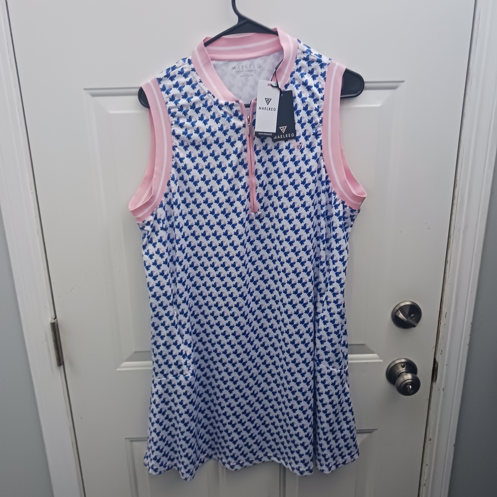 Blue and Pink Sleeveless Dress